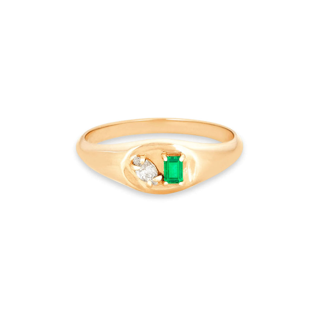 Emerald Luxe Pinky Signet Ring