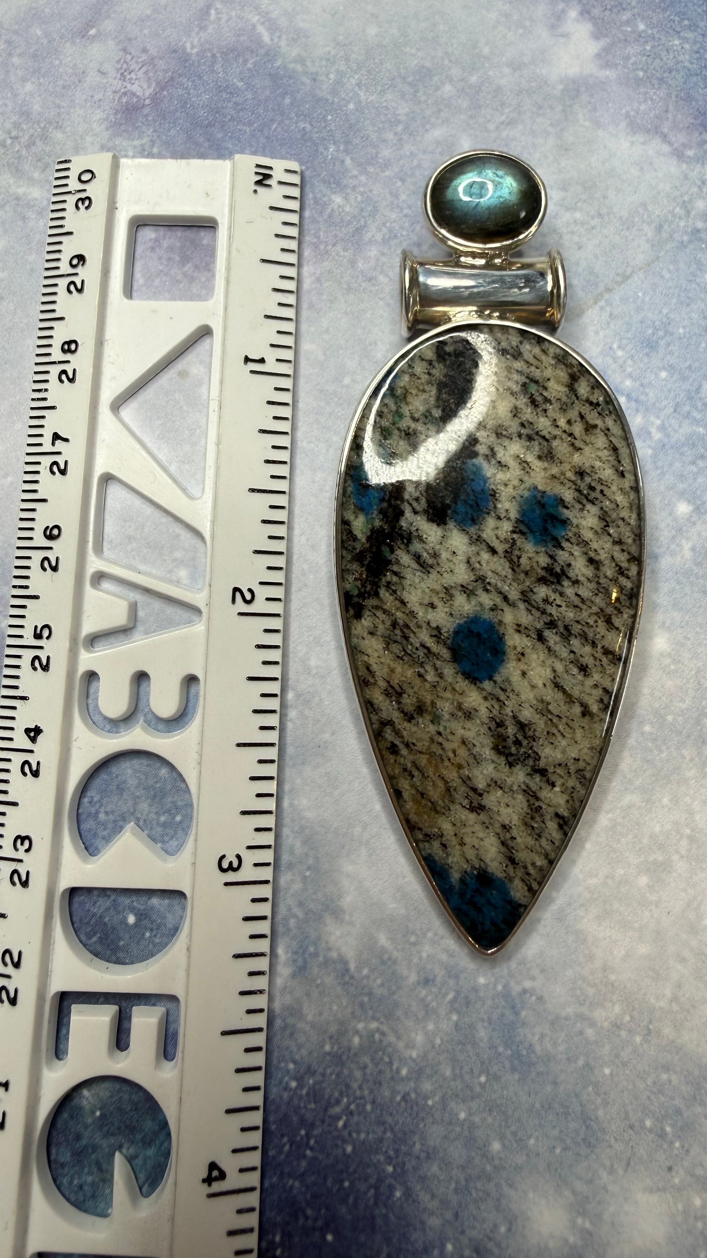 Sterling Silver K2 Jasper and Labradorite Pendant