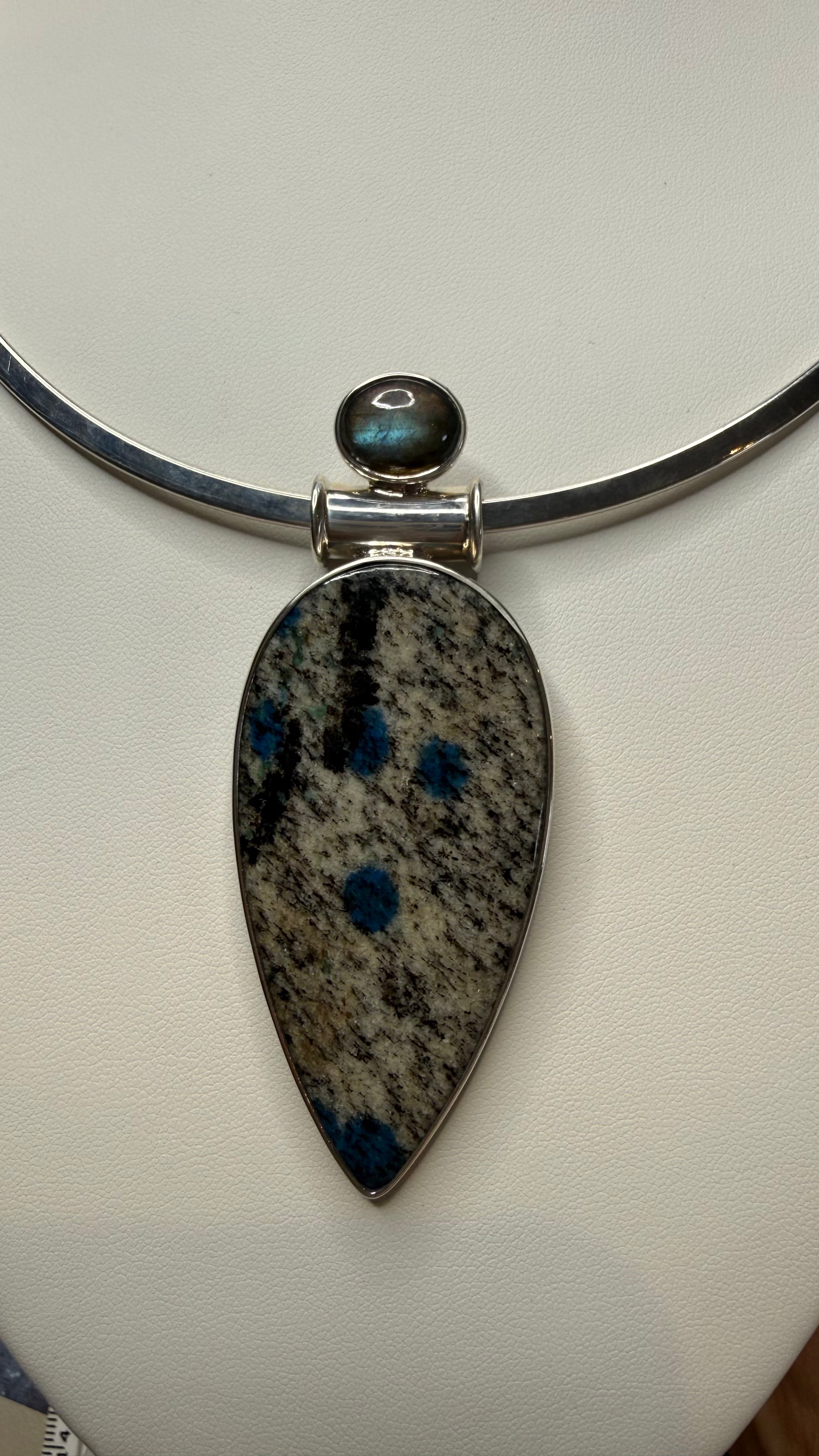 Sterling Silver K2 Jasper and Labradorite Pendant